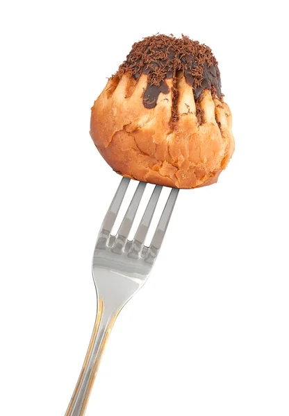 Kaka på en gaffel — Stockfoto