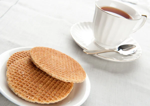 Colazione mattutina con waffle — Foto Stock