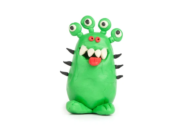 Grünes Monster aus Knetmasse — Stockfoto