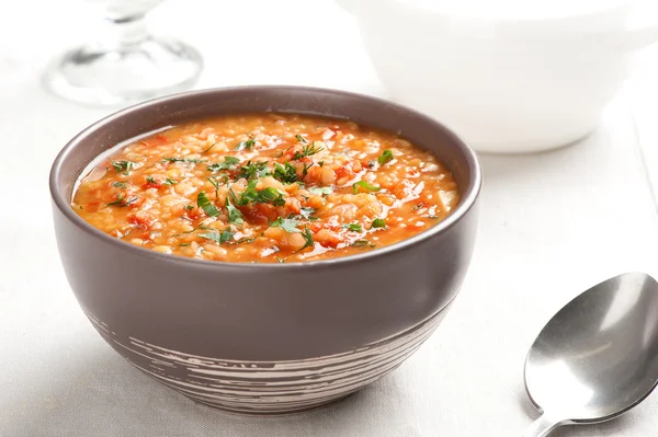 Türkische Linsensuppe — Stockfoto