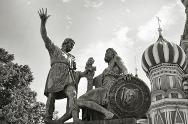 Çikolatalı ve pozharsky Kızıl Meydanı anıt. Moscow, Rusya Federasyonu