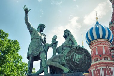 Çikolatalı ve pozharsky Kızıl Meydanı anıt. Moscow, Rusya Federasyonu