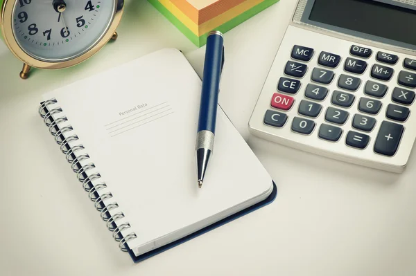 Business still life with pen and organizer — Stock Photo, Image