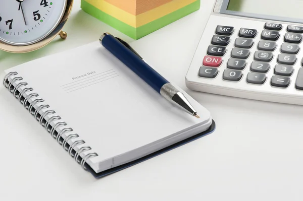 Business still life with pen and notepad — Stock Photo, Image