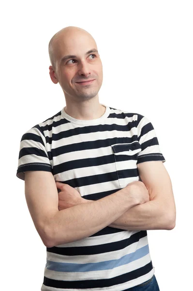 Retrato de um jovem careca pensativo — Fotografia de Stock