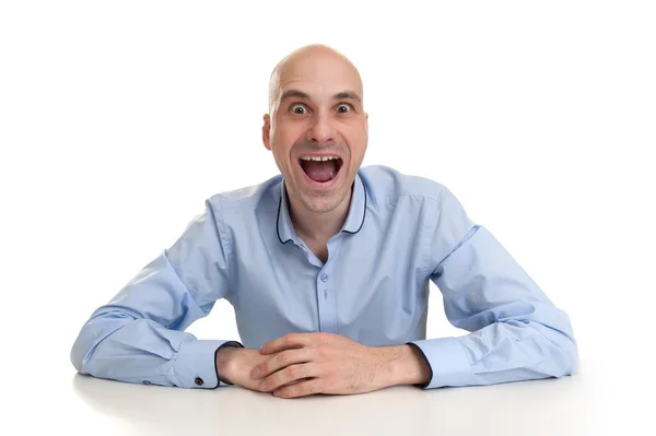 Hombre divertido con mirada loca sorprendida — Foto de Stock