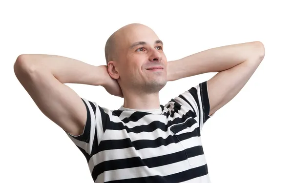 Man relaxing with hands behind his head — Stock Photo, Image