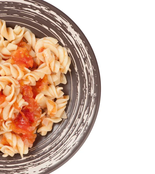 Makaron Fusilli z sosem pomidorowym — Zdjęcie stockowe