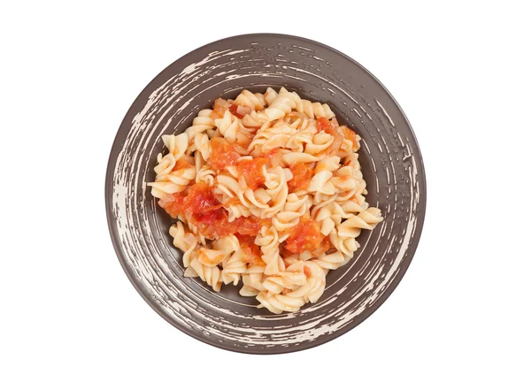 Fusilli pasta with tomato sauce — Stock Photo, Image