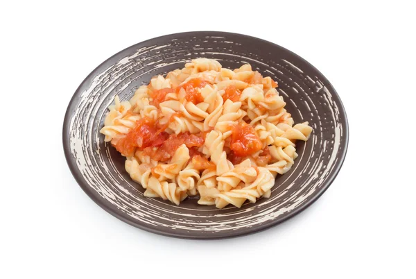 Fusilli pasta with tomato sauce — Stock Photo, Image