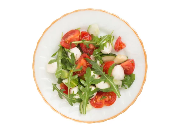 Sallad av ruccola tomater och mozzarella — Stockfoto