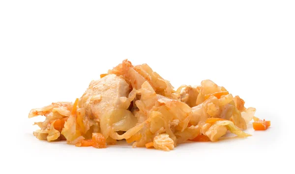 Stewed cabbage with chicken, Onion, and carot — Stock Photo, Image