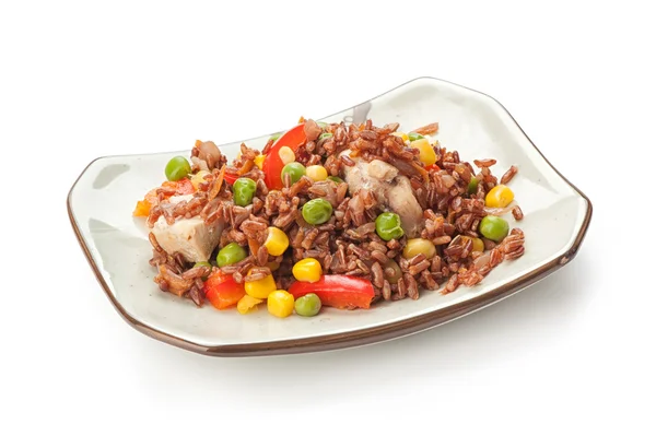 Plato de arroz con verduras —  Fotos de Stock