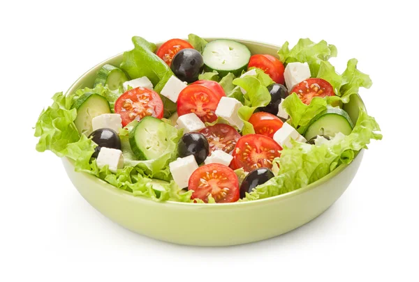 Griechischer Gemüsesalat mit Feta-Käse — Stockfoto