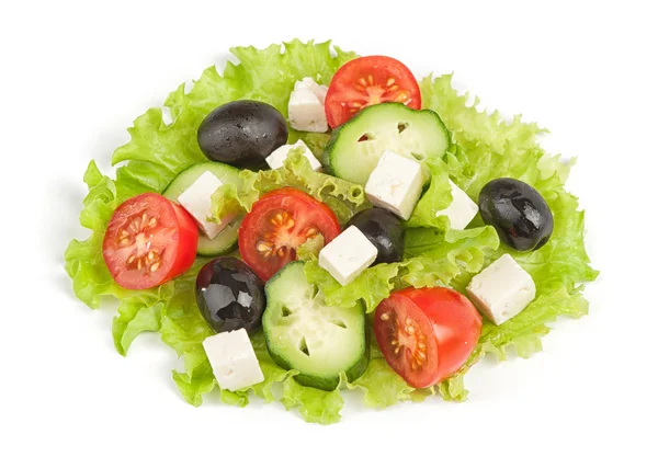 Greek vegetable salad with feta cheese — Stock Photo, Image