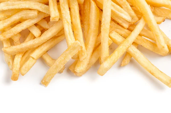 Mucchio di patatine fritte isolate su bianco — Foto Stock