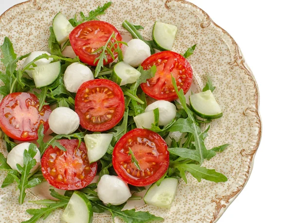 Salade met tomaten en mozzarella — Stockfoto