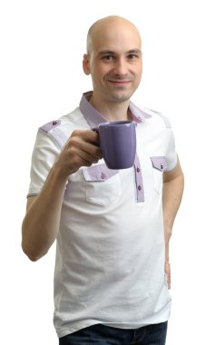 kahve ile genç casual adam