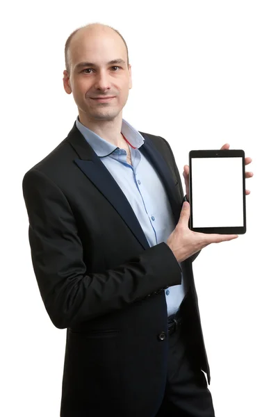 Iş adamı holding dijital tablet — Stok fotoğraf