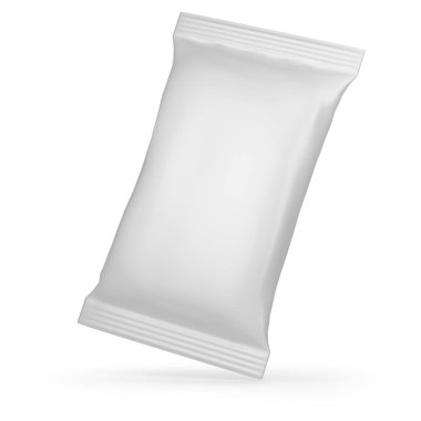 Temiz paket modeli beyaz arkaplanda izole edildi. 3B illüstrasyon