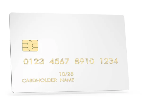 银行塑料信用卡模型隔离在白色 3D说明 — 图库照片