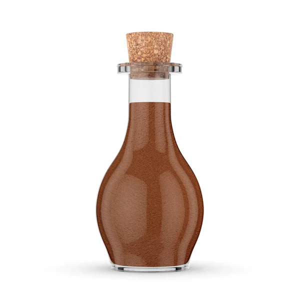 Condiment Bottle Cinnamon Powder Isolated White Background — Fotografia de Stock