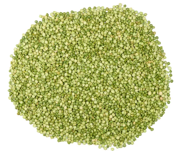 Heap Uncooked Split Green Peas Isolated White Background — 스톡 사진