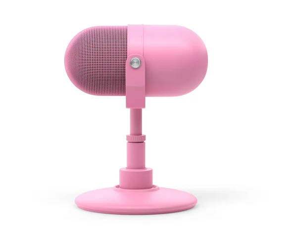 Pink Microphone Stand Isolated Illustration — 스톡 사진