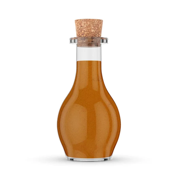 Condiment Bottle Turmeric Powder Isolated White Background — Stockfoto