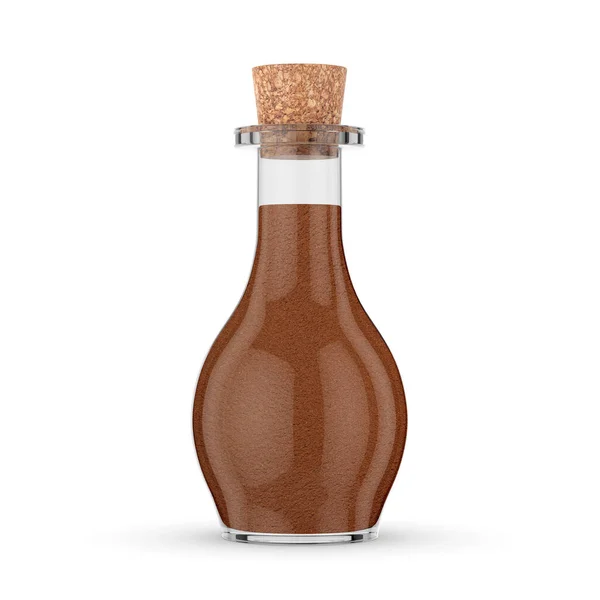 Condiment Bottle Cinnamon Powder Isolated White Background Stock Picture