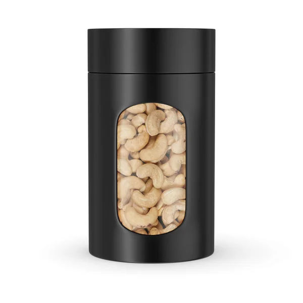 Food Pot Met Cashewnoten Geïsoleerd Witte Achtergrond — Stockfoto