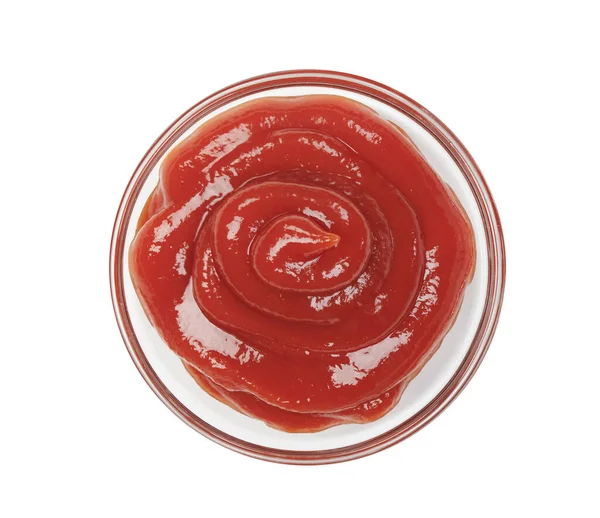 Ketchup Uma Tigela Isolada Fundo Branco Porção Molho Tomate — Fotografia de Stock