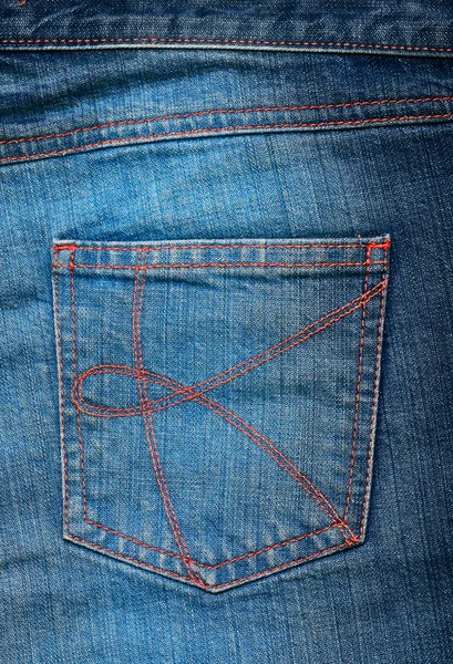 Mavi jeans cebinde. — Stok fotoğraf