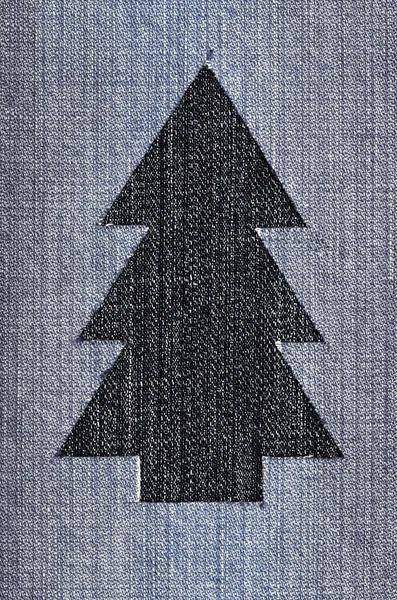Denim Christmas Tree — Stock Photo, Image