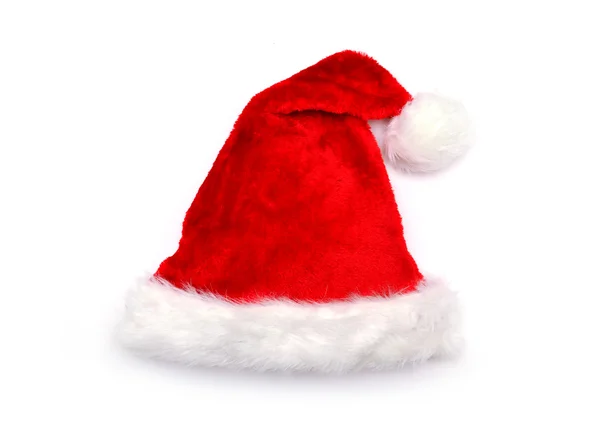 Sombrero rojo de Santa Claus sobre fondo blanco — Foto de Stock