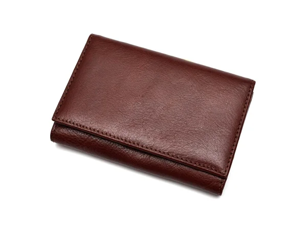Skórzany portfel na białym tle — Zdjęcie stockowe