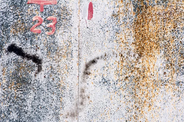 Hoja metálica pintada vieja con óxido —  Fotos de Stock