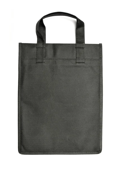 Μαύρο επαναχρησιμοποιήσιμη τσάντα σε άσπρο φόντο — Φωτογραφία Αρχείου