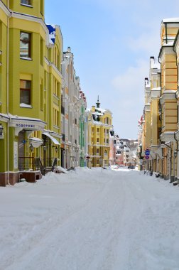 Kiev podol Mart 2013 tarihinde alınan çok renkli binalar