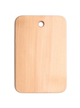 Tahta kesme tahtası beyaz arkaplanda izole edildi