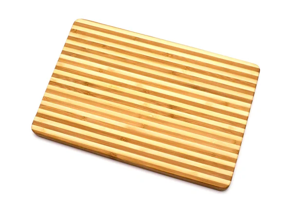 Beyaz zemin üzerinde bir bambu kesme tahtası — Stok fotoğraf