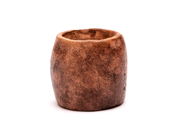 Clay vessel over white background — Stock Photo, Image