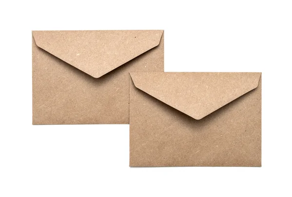 Two brown envelope on a white background — Stock Photo, Image