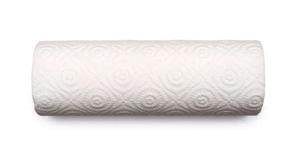 Rolo de papel toalha isolado no fundo branco — Fotografia de Stock