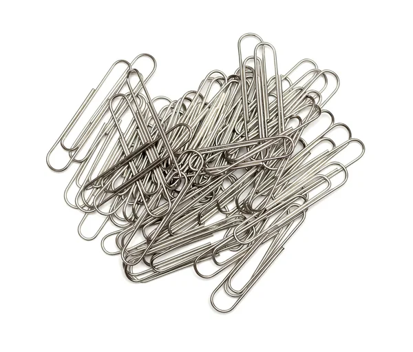 Paper clips are isolated on a white background — Stock Photo, Image