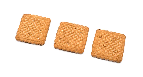 Galletas cuadradas sobre fondo blanco — Foto de Stock