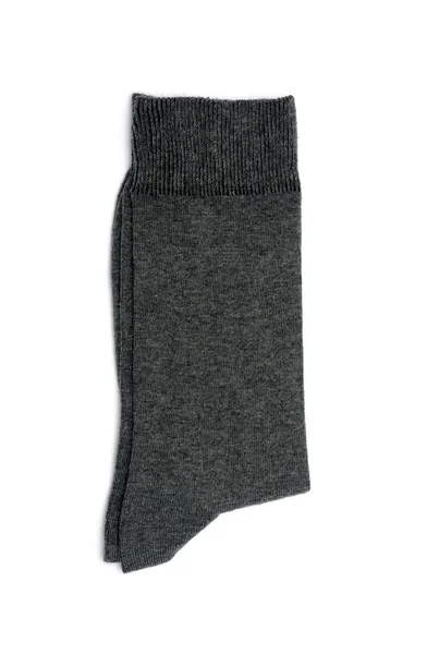 Beyaz bir arka planda gri çorap — Stok fotoğraf