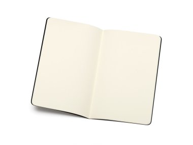 opened blank moleskine note books - soft pages texture - isolate clipart