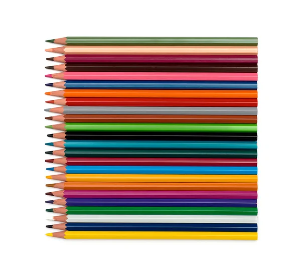 Lápices de color aislados sobre fondo blanco — Foto de Stock