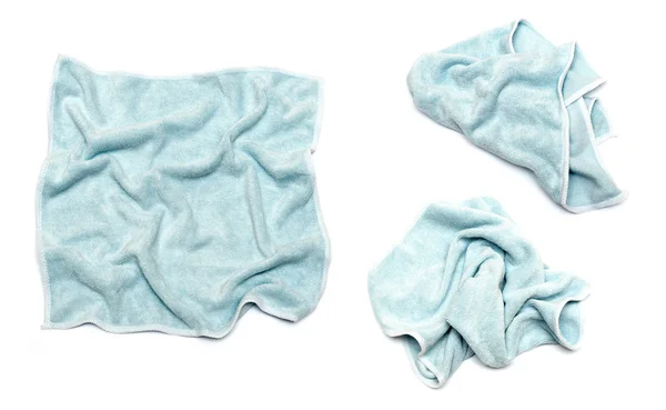 白い背景の分離を洗浄するため青い布 — ストック写真